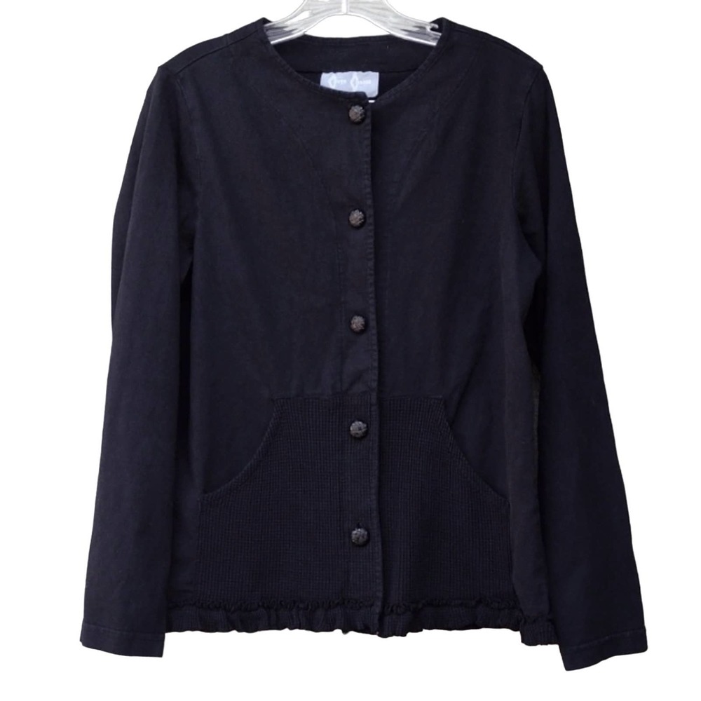 Cover Charge Black Ruffled Cardigan - M